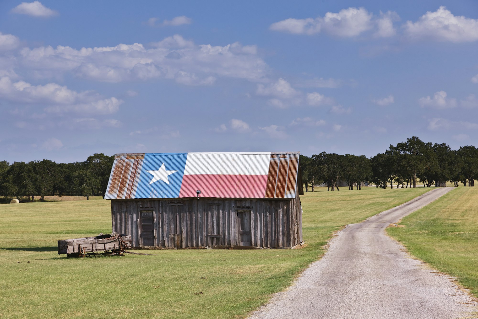 Barn Painted as the Texas Flag